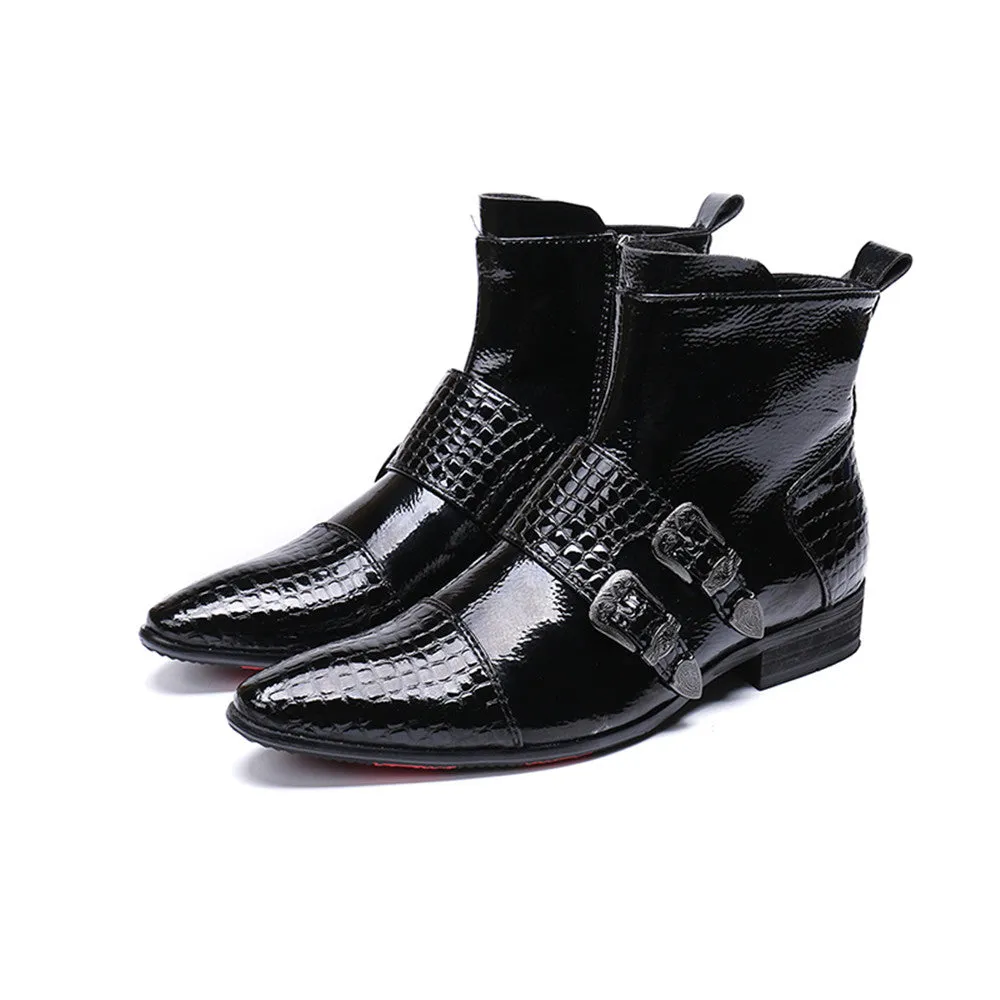 High Top Zip Boots Monk Strap Captoe