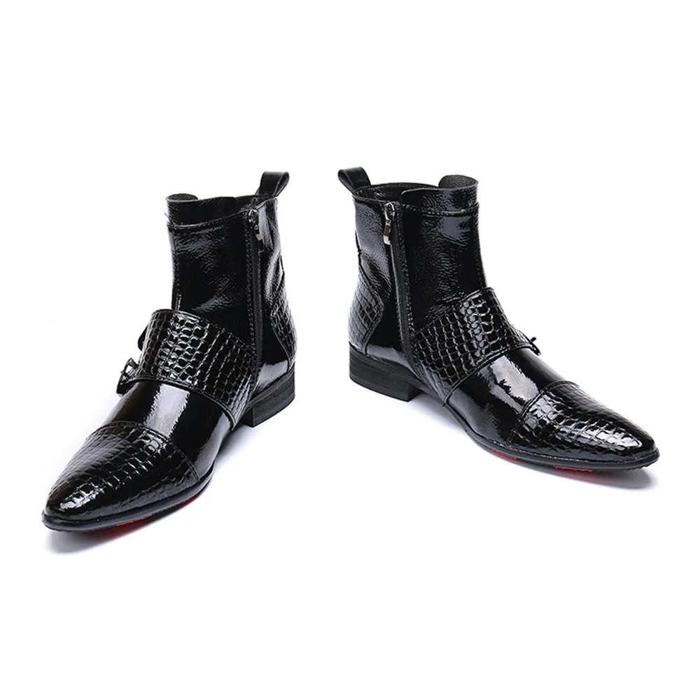 High Top Zip Boots Monk Strap Captoe