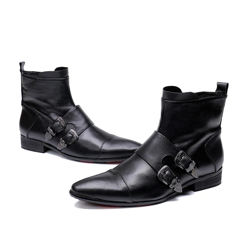 High Top Zip Boots Monk Strap Captoe