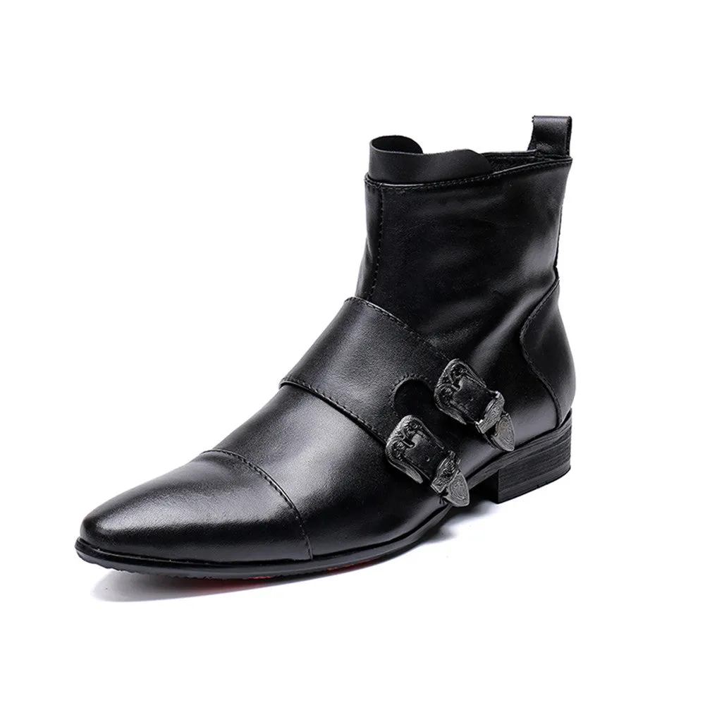 High Top Zip Boots Monk Strap Captoe