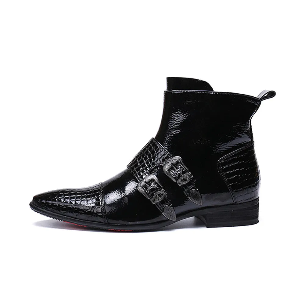 High Top Zip Boots Monk Strap Captoe