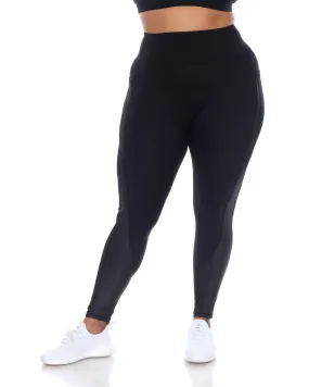 High-Waist Mesh Fitness Leggings | Black