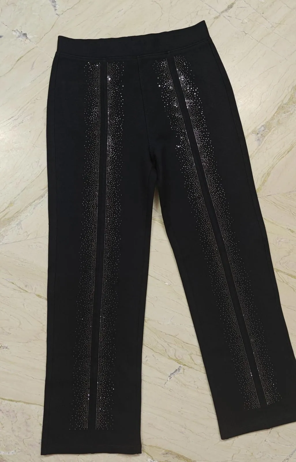 High waist party wear straight pant with diamond work