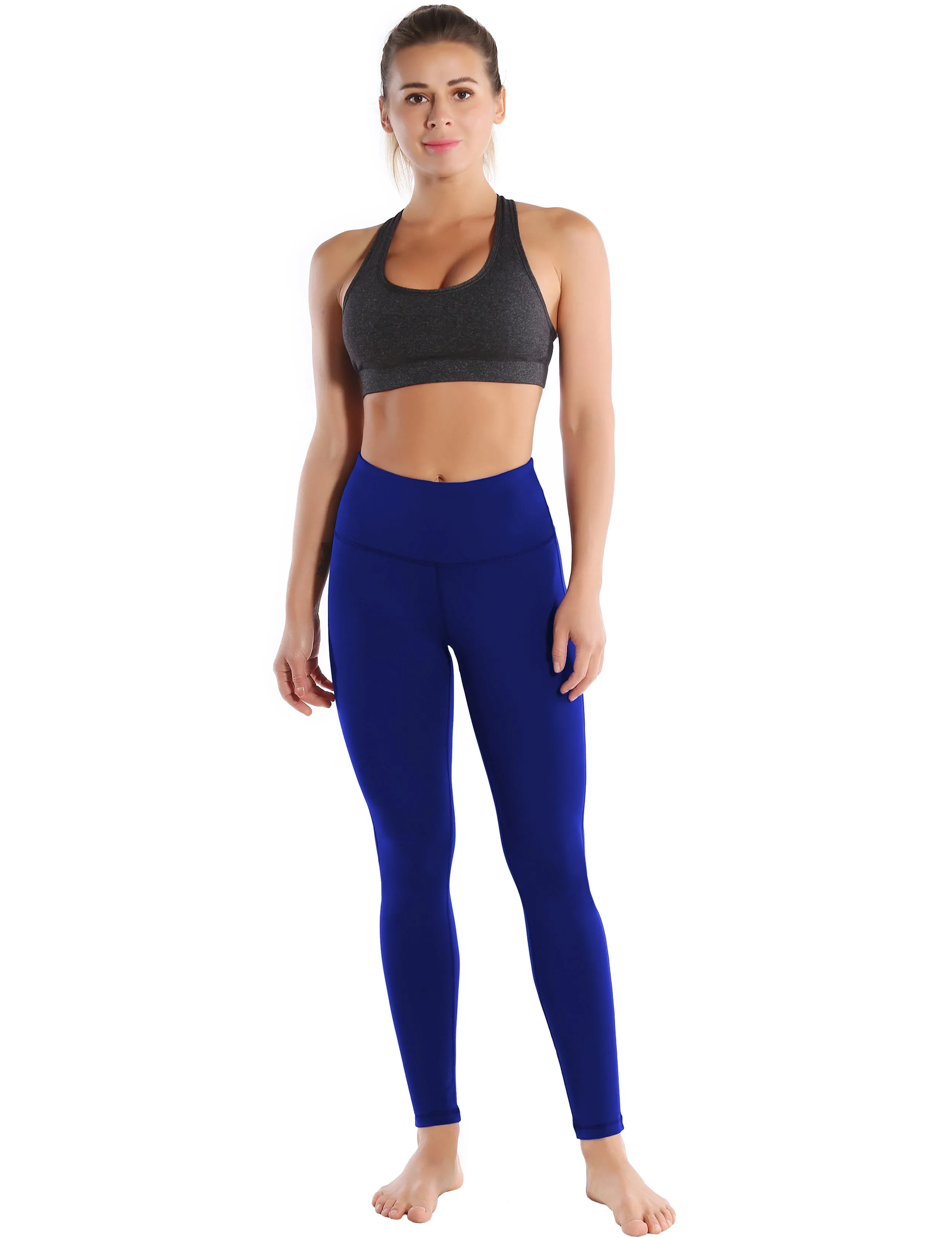 High Waist Side Line Running Pants navy_Running