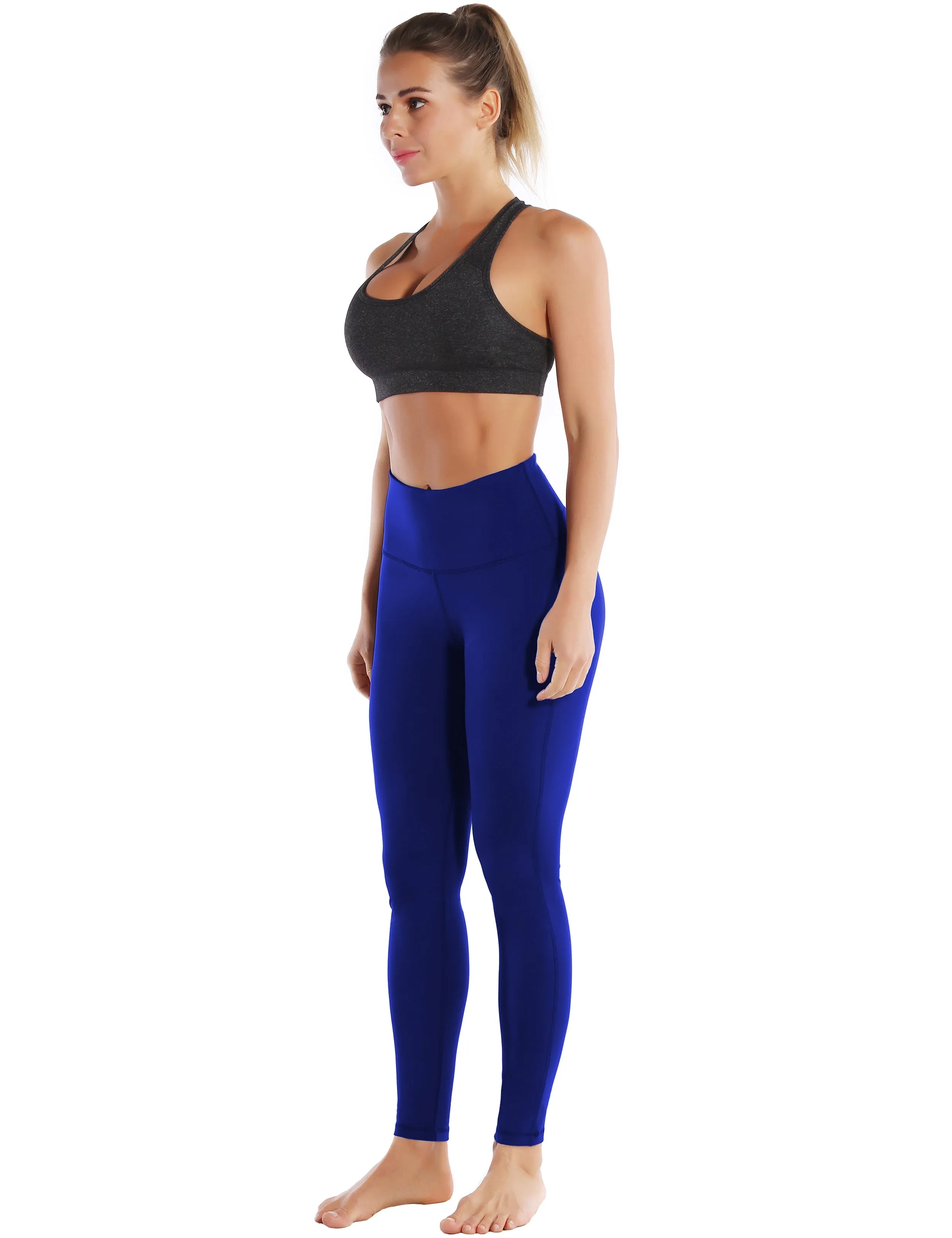 High Waist Side Line Running Pants navy_Running