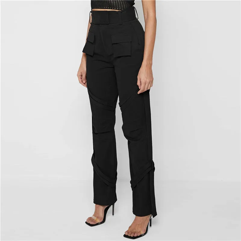 High Waist Straight Casual Lady Pants