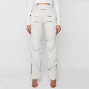 High Waist Straight Casual Lady Pants