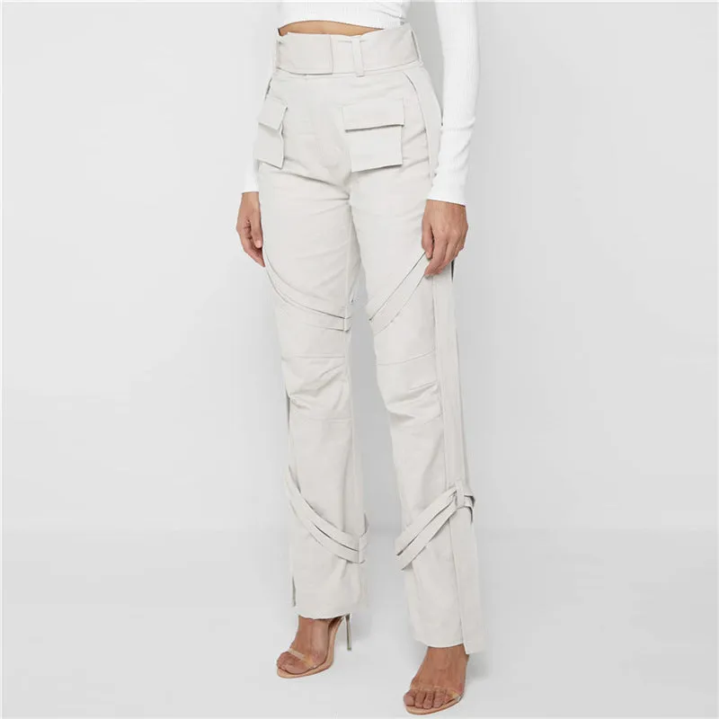 High Waist Straight Casual Lady Pants