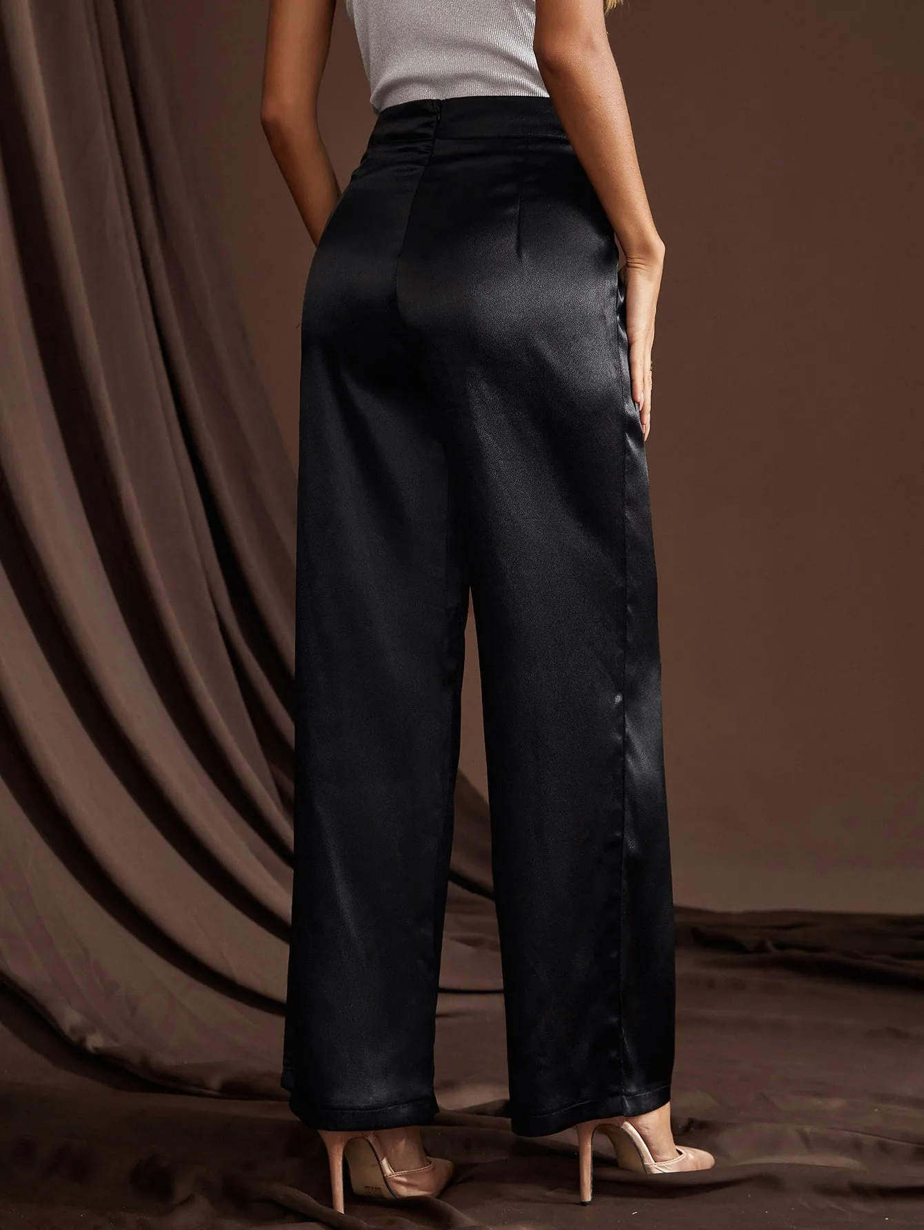 High Waist Straight Leg Pants