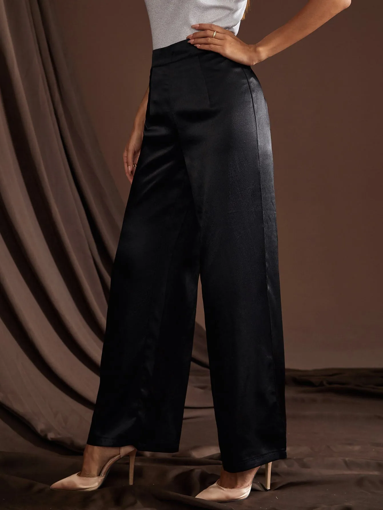 High Waist Straight Leg Pants