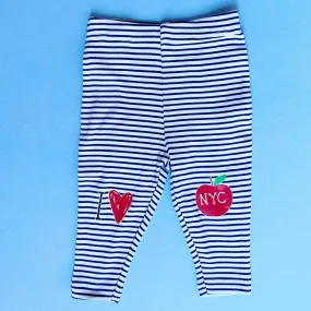 I Love NY Organic Cotton Baby & Toddler Leggings – Striped NYC Print