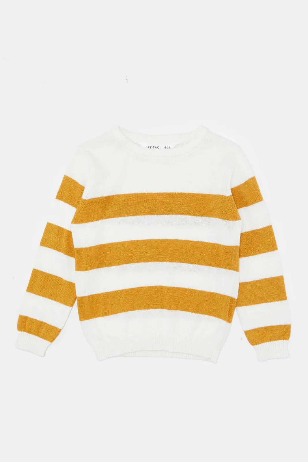 Infant Boys White And Mustard Pullover