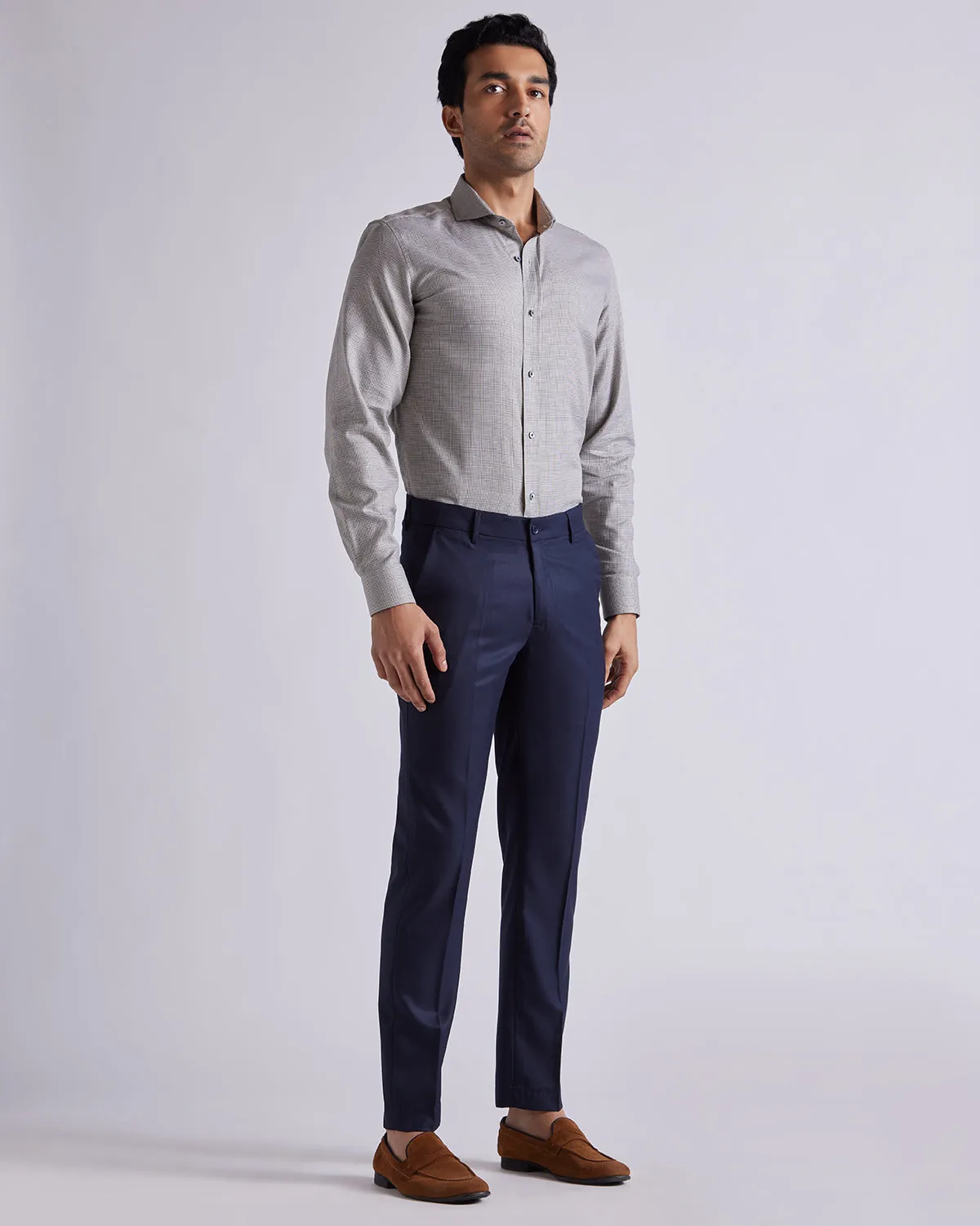 Inkwell Blended Wool Dress Pants - Navy