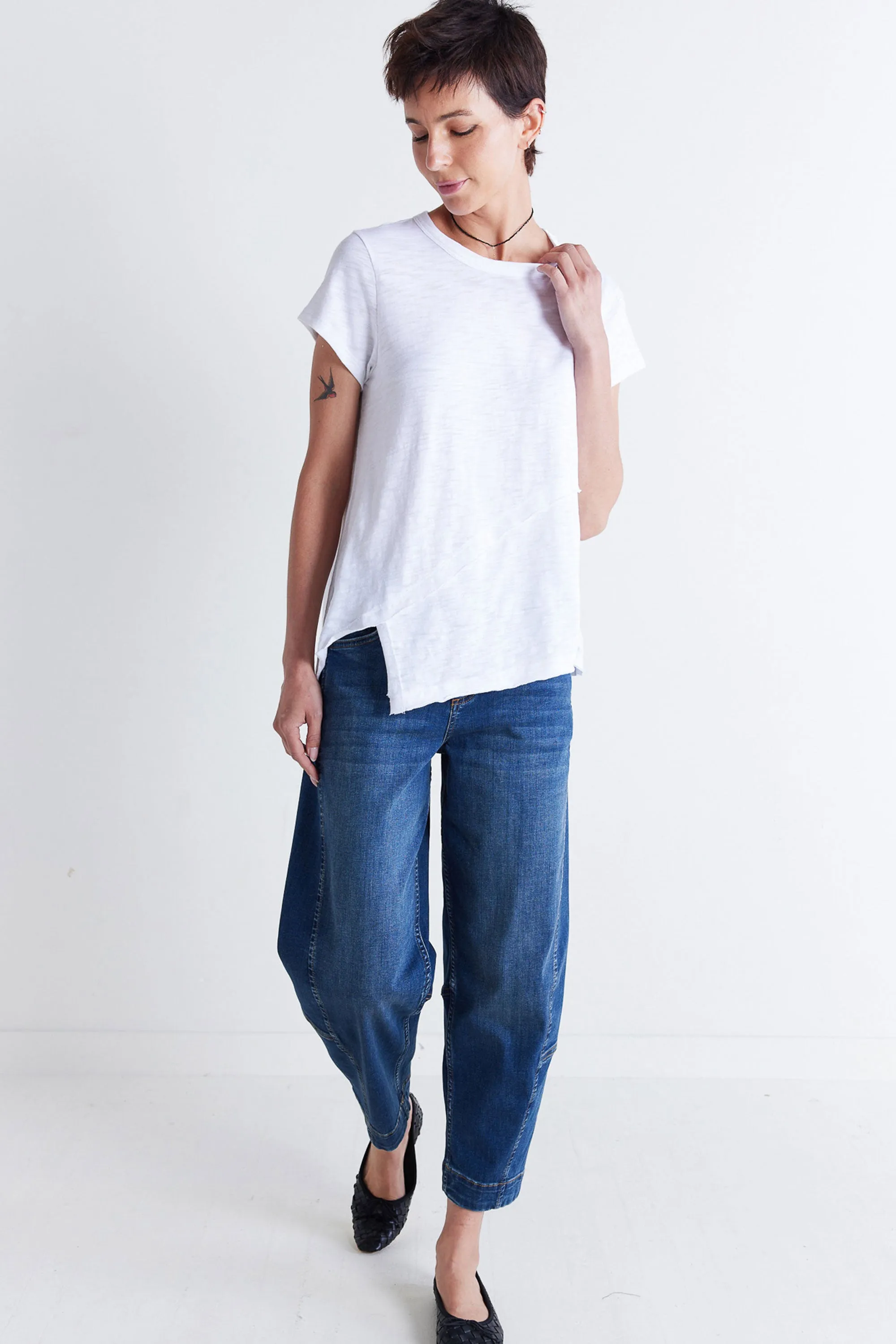 Inner Glow Asymmetric Short Sleeve Top