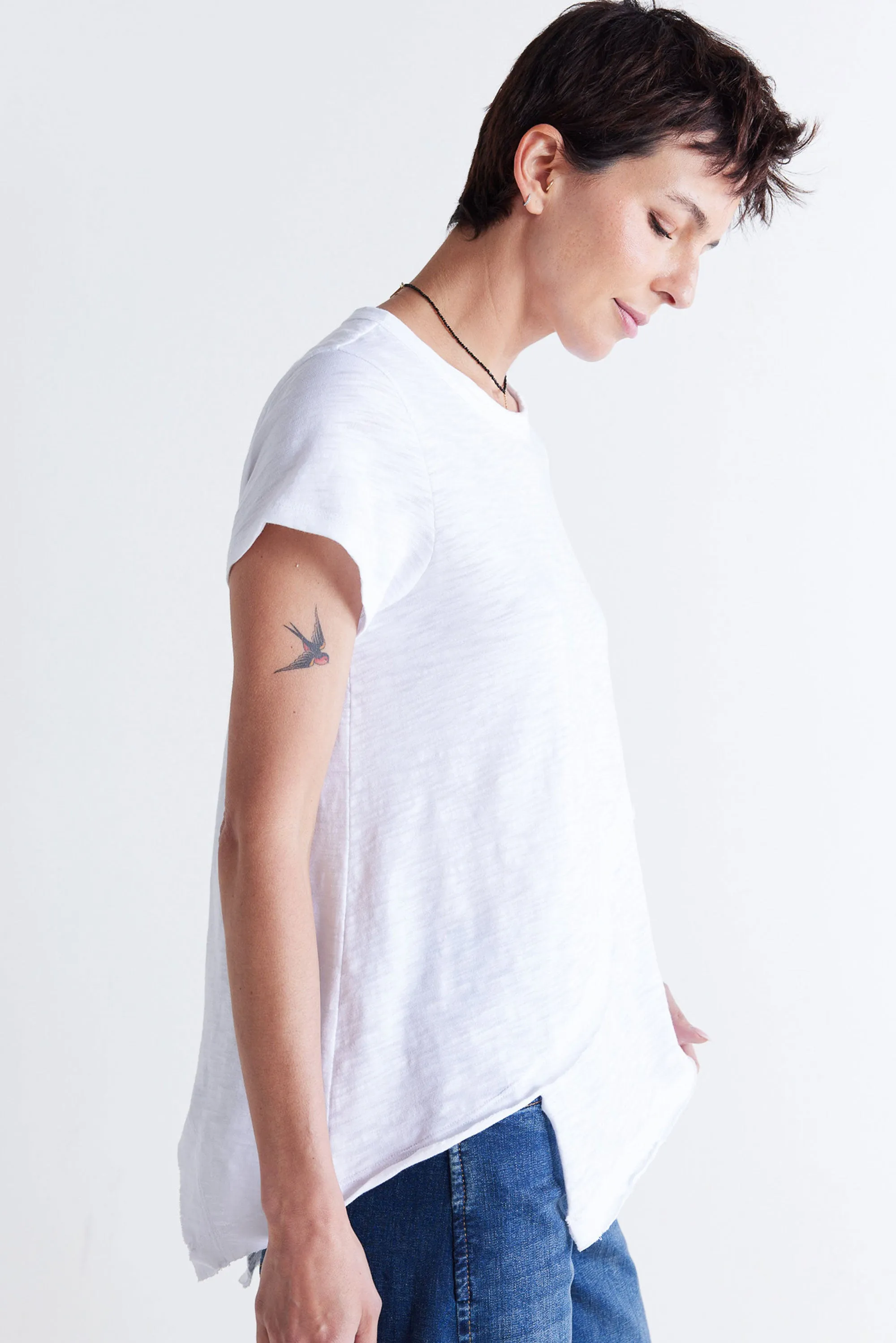 Inner Glow Asymmetric Short Sleeve Top