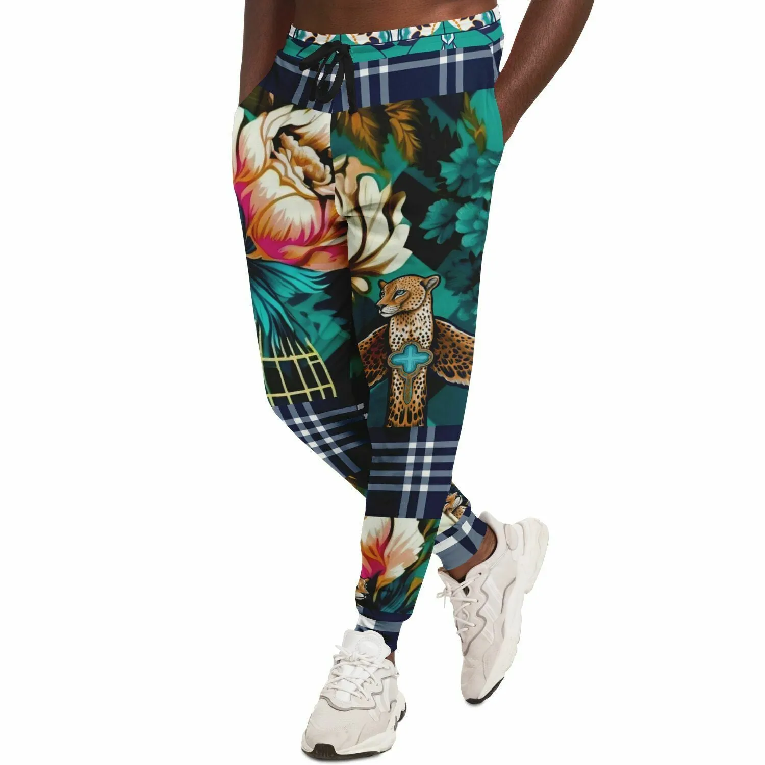 Ivy League Safari Plaid Floral Eco-Poly Unisex Joggers