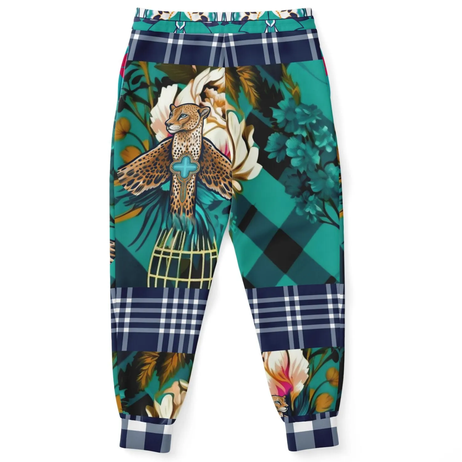 Ivy League Safari Plaid Floral Eco-Poly Unisex Joggers