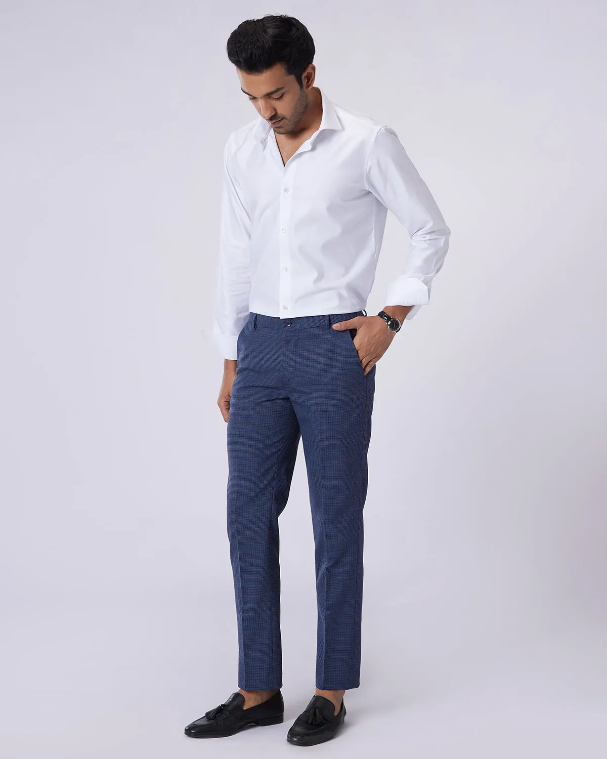 Japanese Ascent Blended Wool Dress Pants - Blue