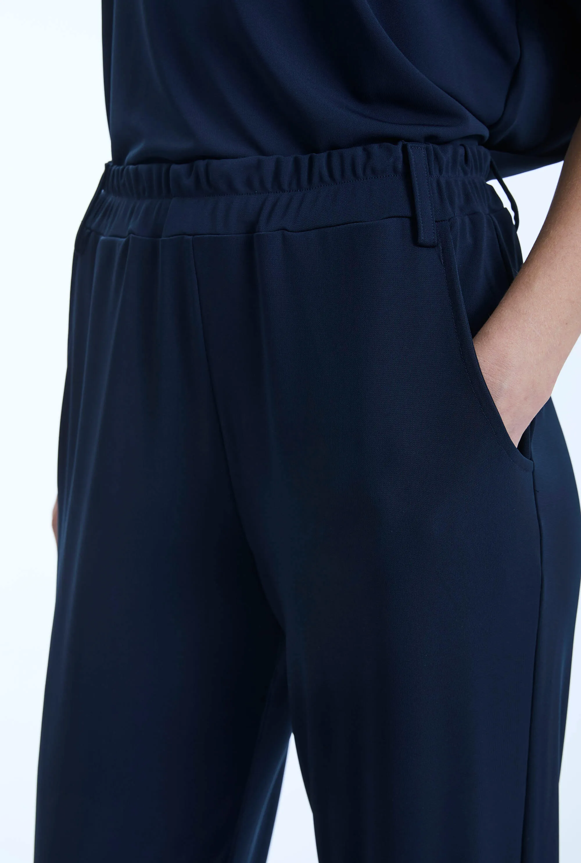 Jersey Navy Trousers