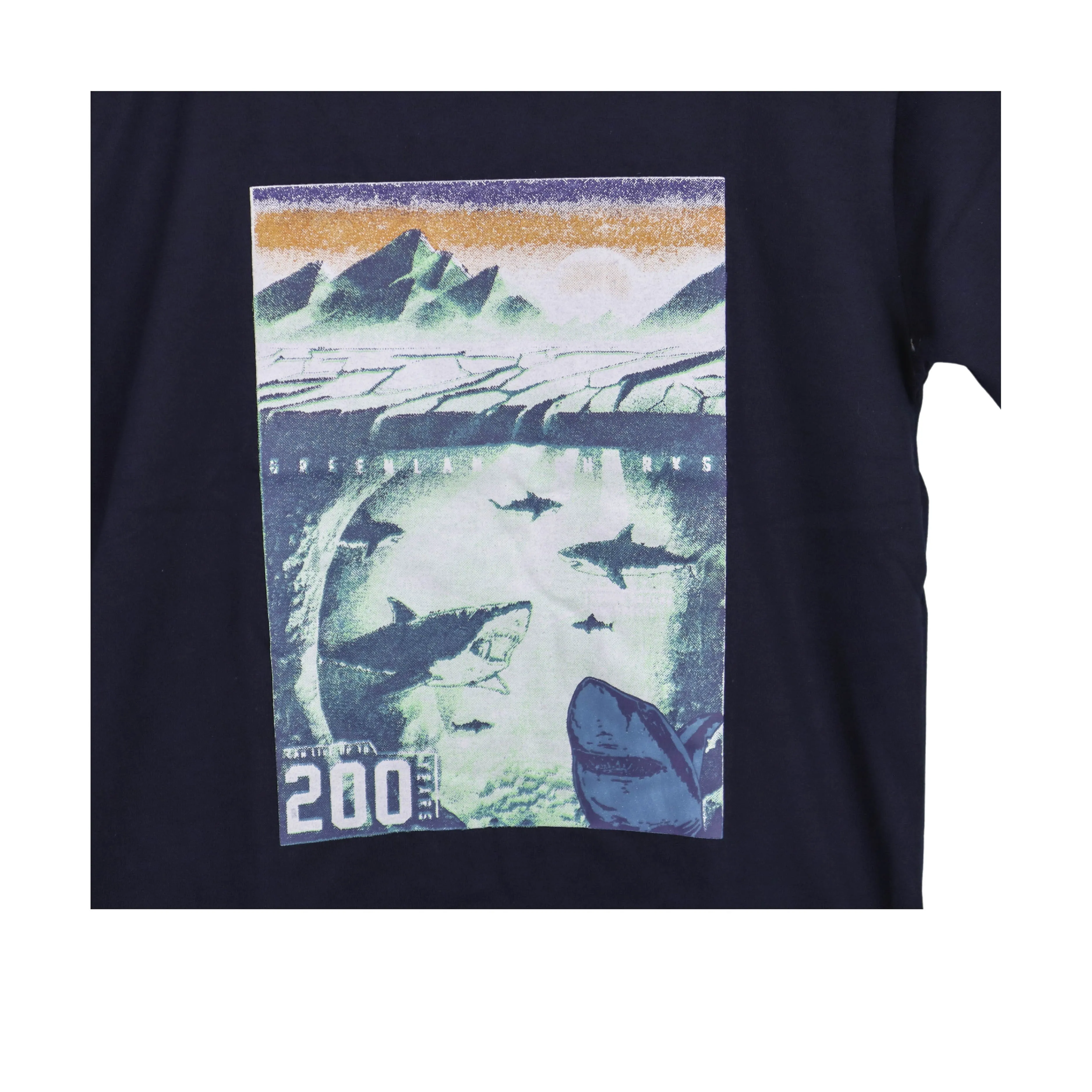 JKC Short Sleeves T-shirt with Greenland Shark Spot Print - Navy Blue