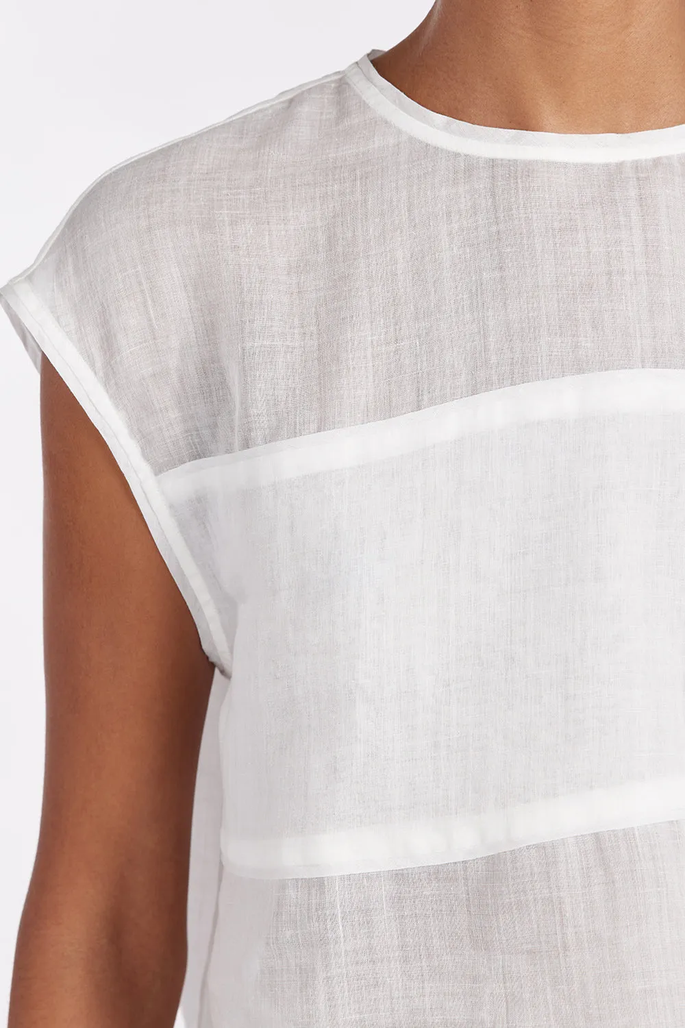 KAI WHITE RAMIE PANELLED TOP