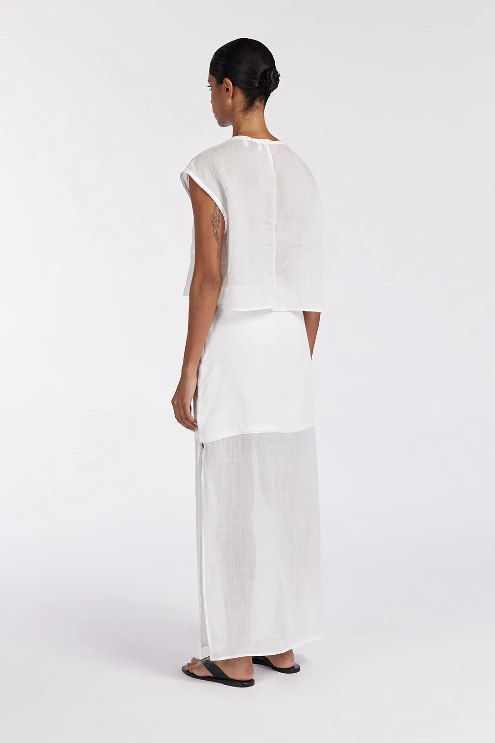 KAI WHITE RAMIE PANELLED TOP