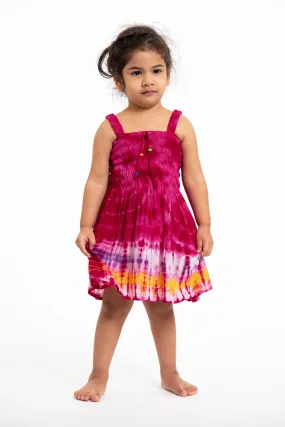 Kids Tie Dye Smock Dress in Pink