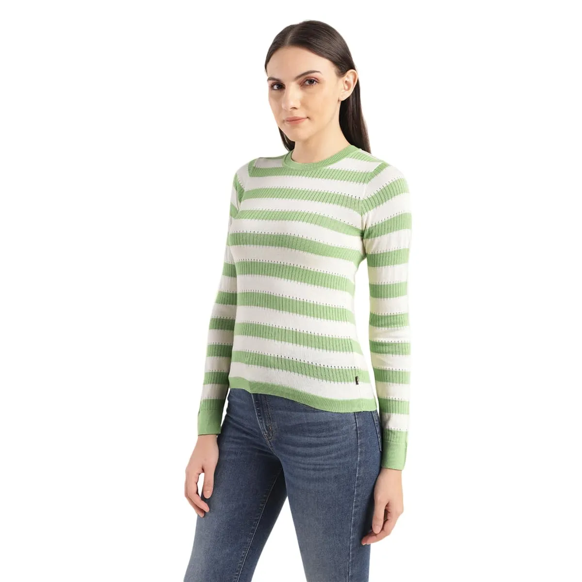 Levi's Women's Cotton Blend Casual Sweater (A7864-0000_Green