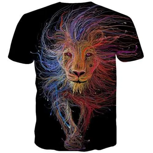 Lion T shirts Men Space Galaxy Tshirt Anime Animal Tshirt Printed Rock Tshirts Casual Gothic Tshirts Cool Short Sleeve summer