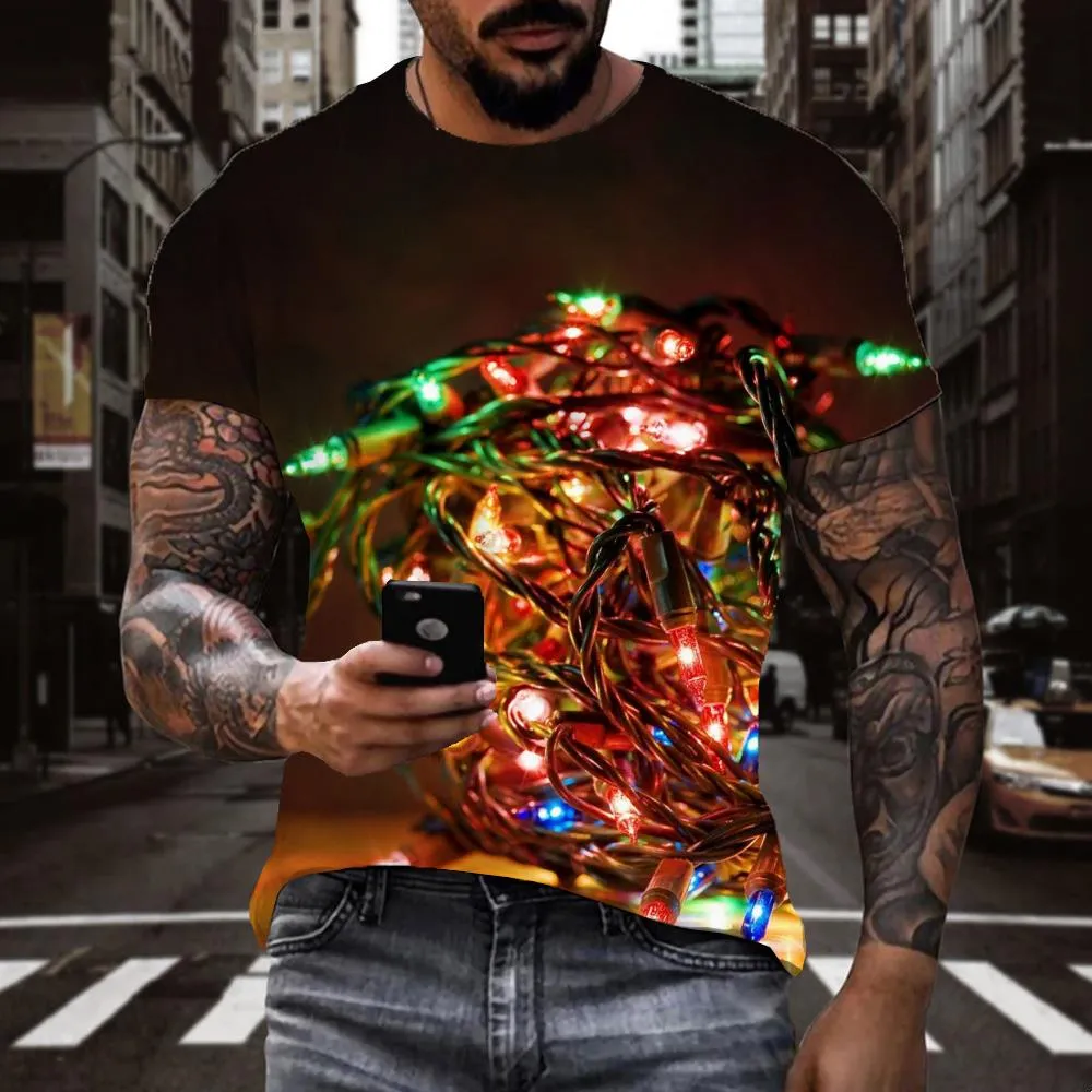 little lantern t shirt festival Funny 3D t shirt Christmas Cool men art costume