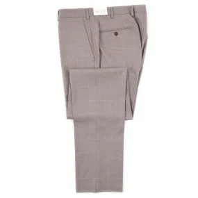 Luigi Bianchi Dove Gray Check Wool Pants