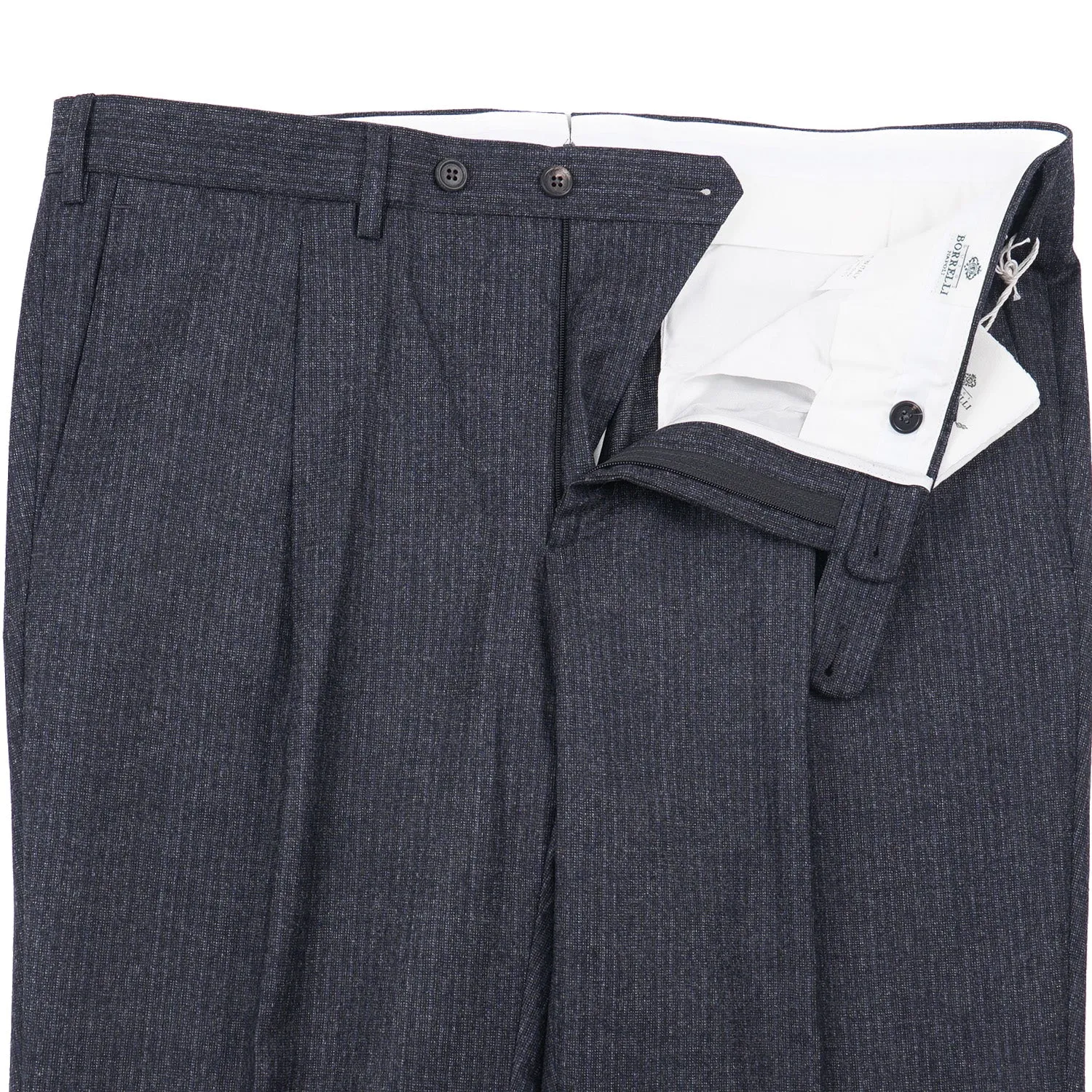 Luigi Borrelli Brushed Wool Dress Pants