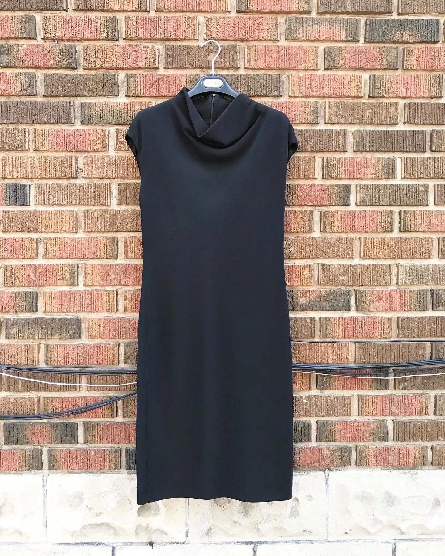 MAX MARA Black Wool Cap Sleeve Dress