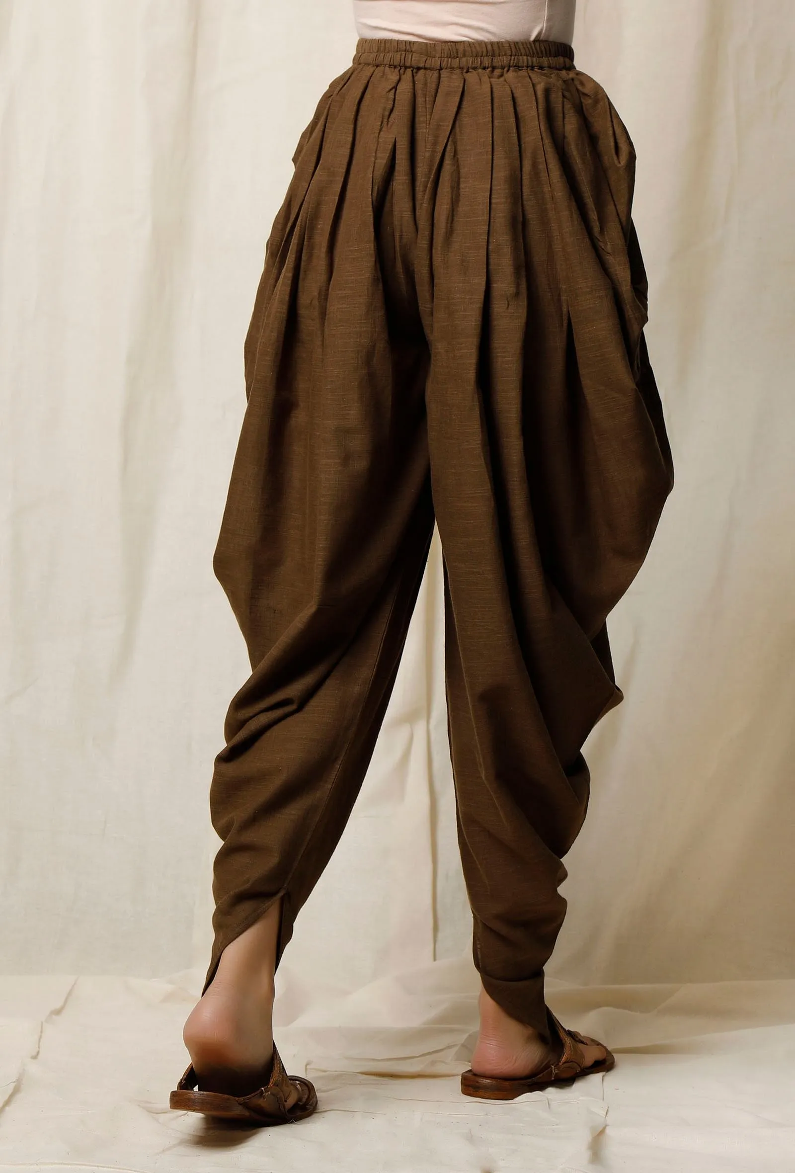 Mehendi Cotton Slub Dhoti Pants