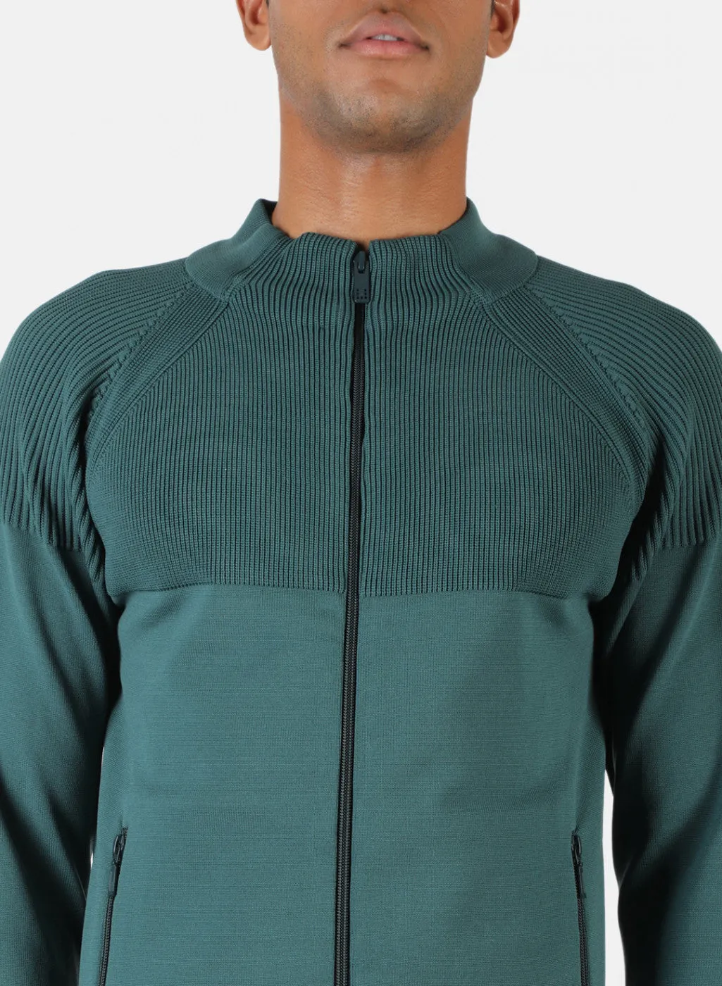 Men Sea Green Solid Pullover