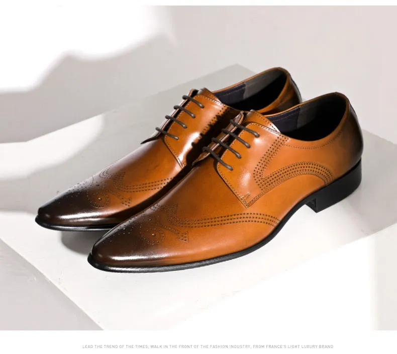 Men Wing Tip Lace Up Oxford Formal Shoes