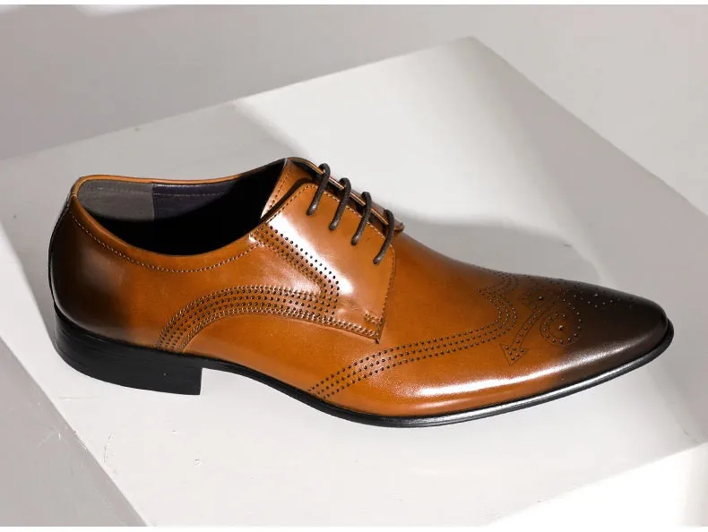 Men Wing Tip Lace Up Oxford Formal Shoes