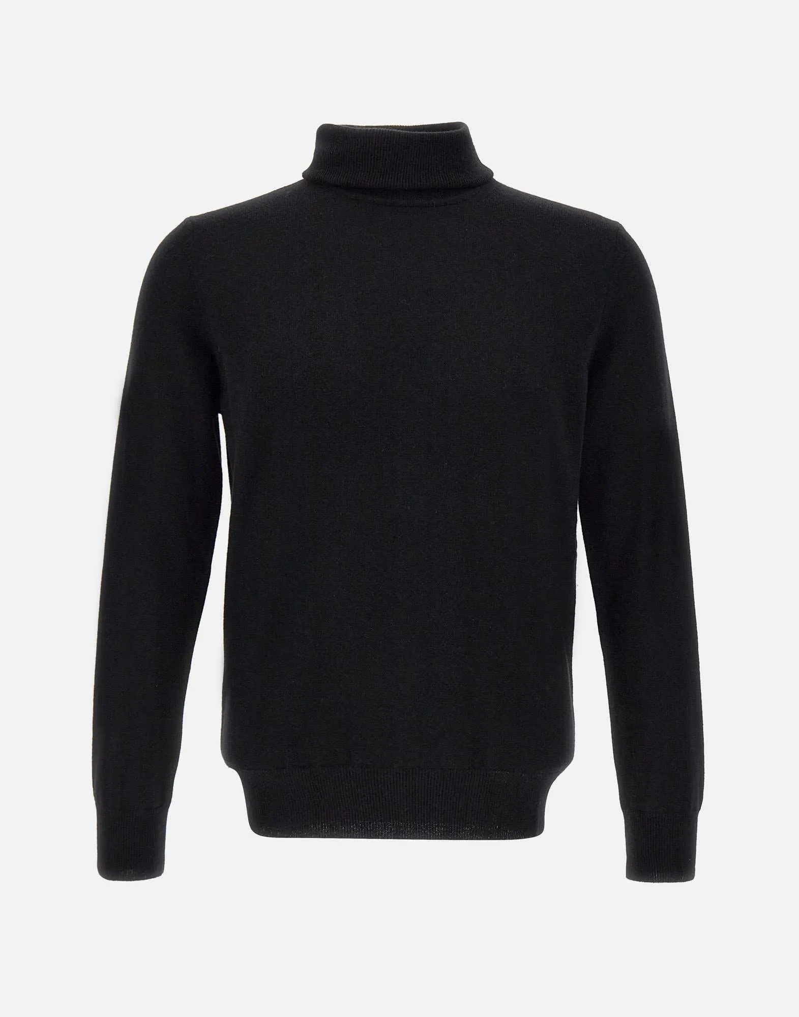 Men's Black Wool and Cashmere Turtleneck