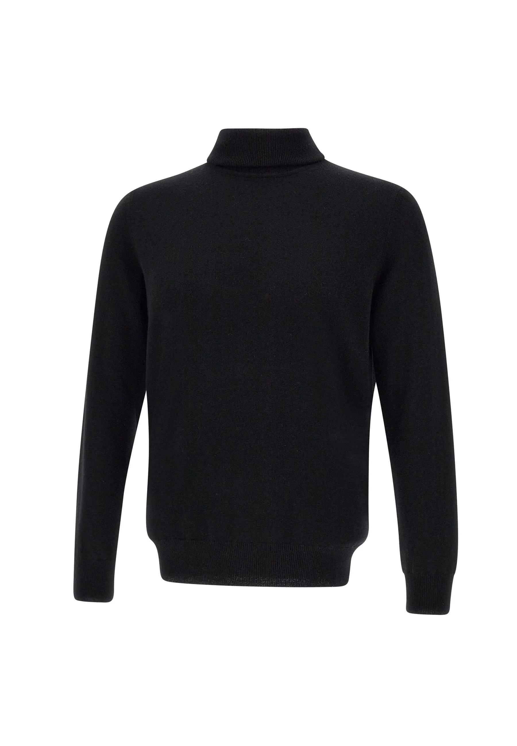 Men's Black Wool and Cashmere Turtleneck