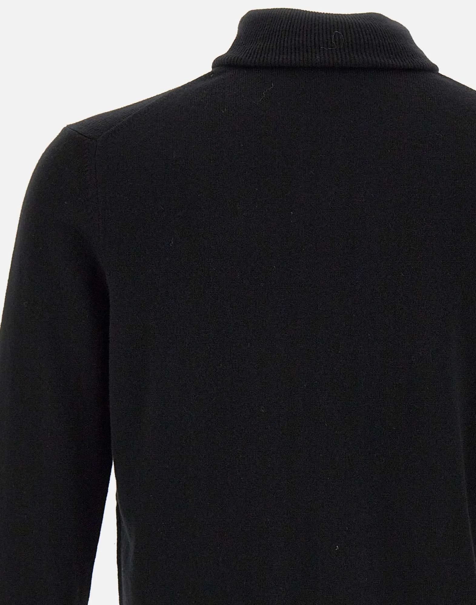 Men's Black Wool and Cashmere Turtleneck