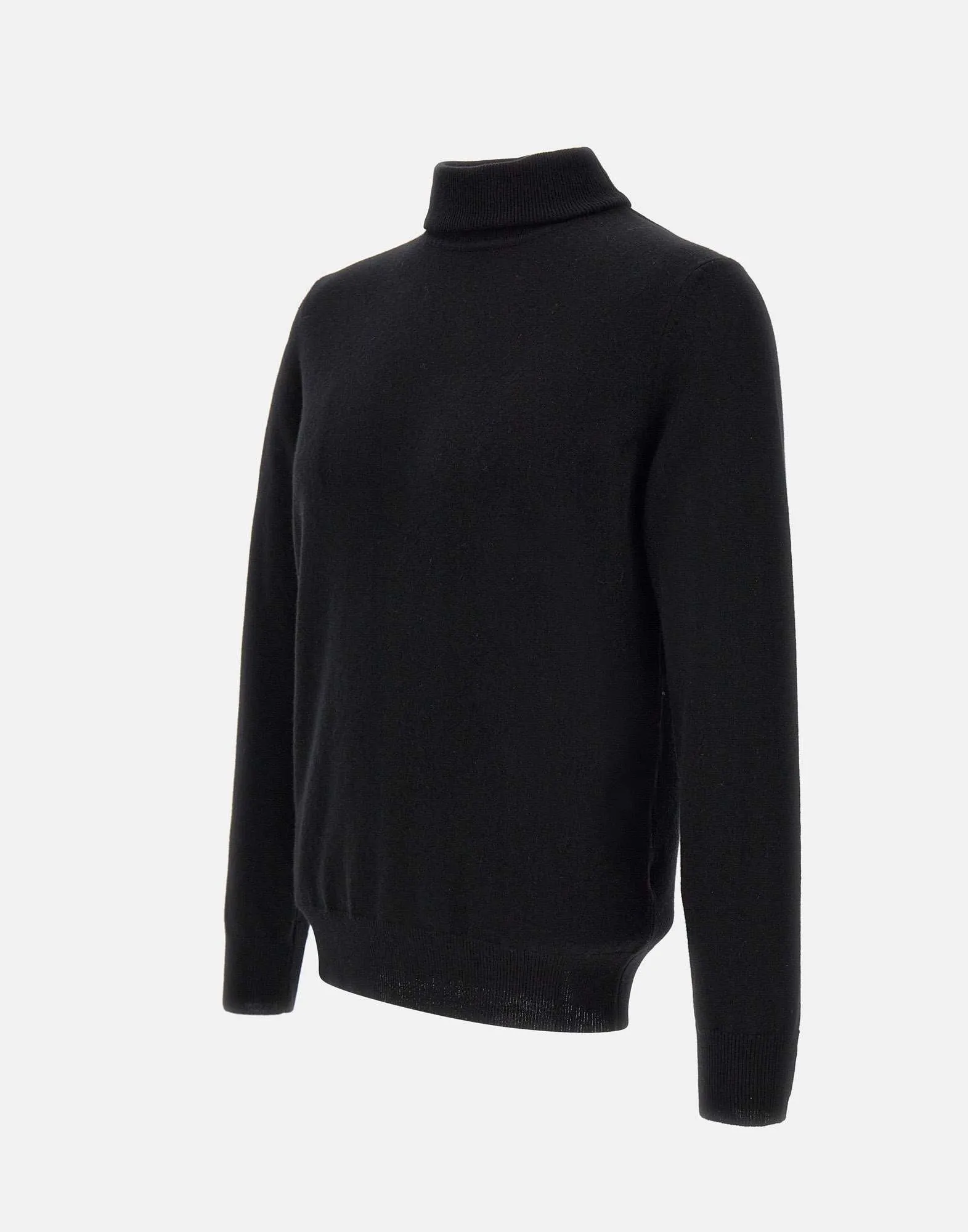 Men's Black Wool and Cashmere Turtleneck