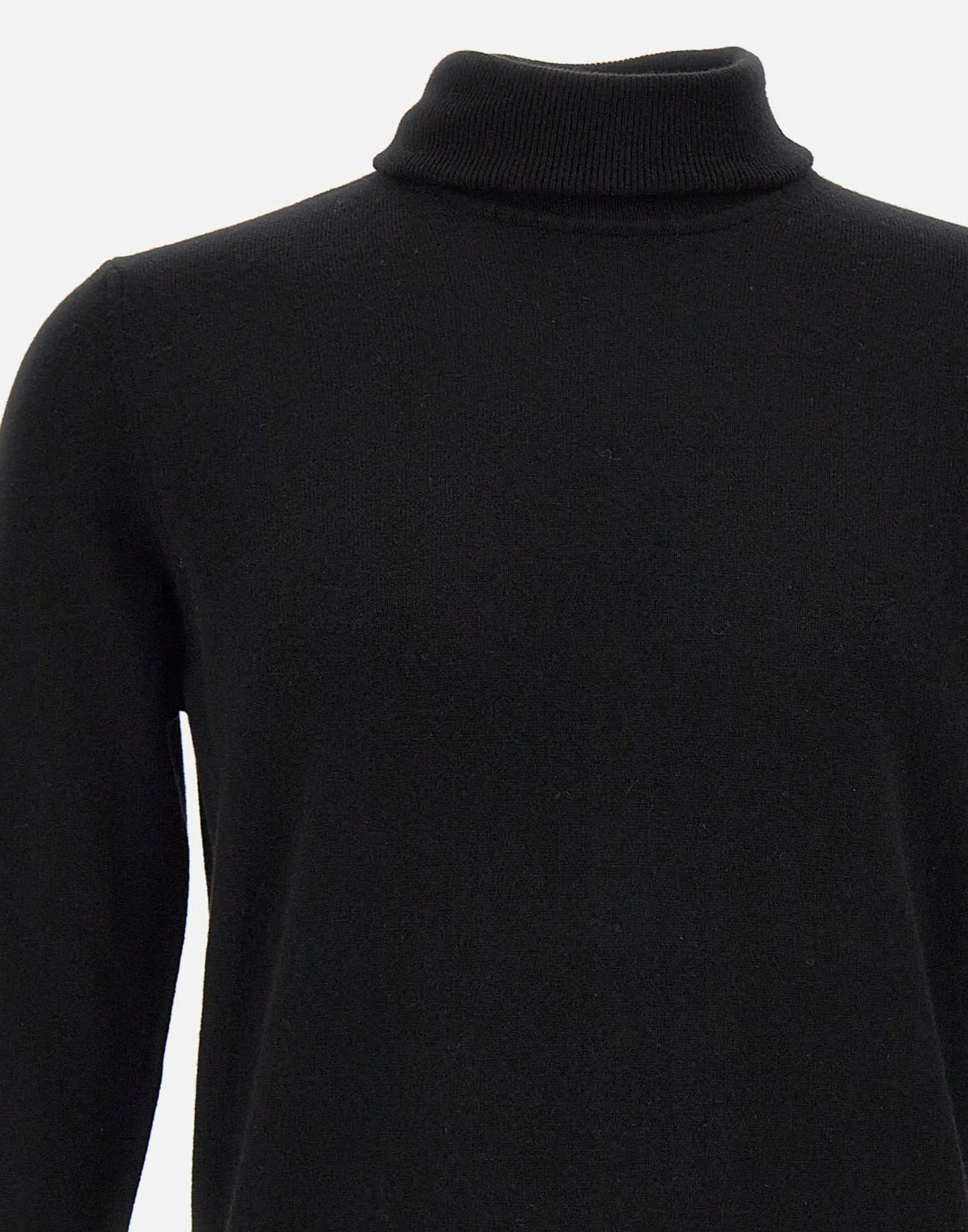 Men's Black Wool and Cashmere Turtleneck