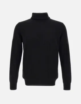 Men's Black Wool and Cashmere Turtleneck