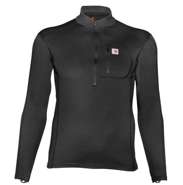 Men's Force Midweight Micro-Grid Base Layer Quarter-Zip Pocket Top