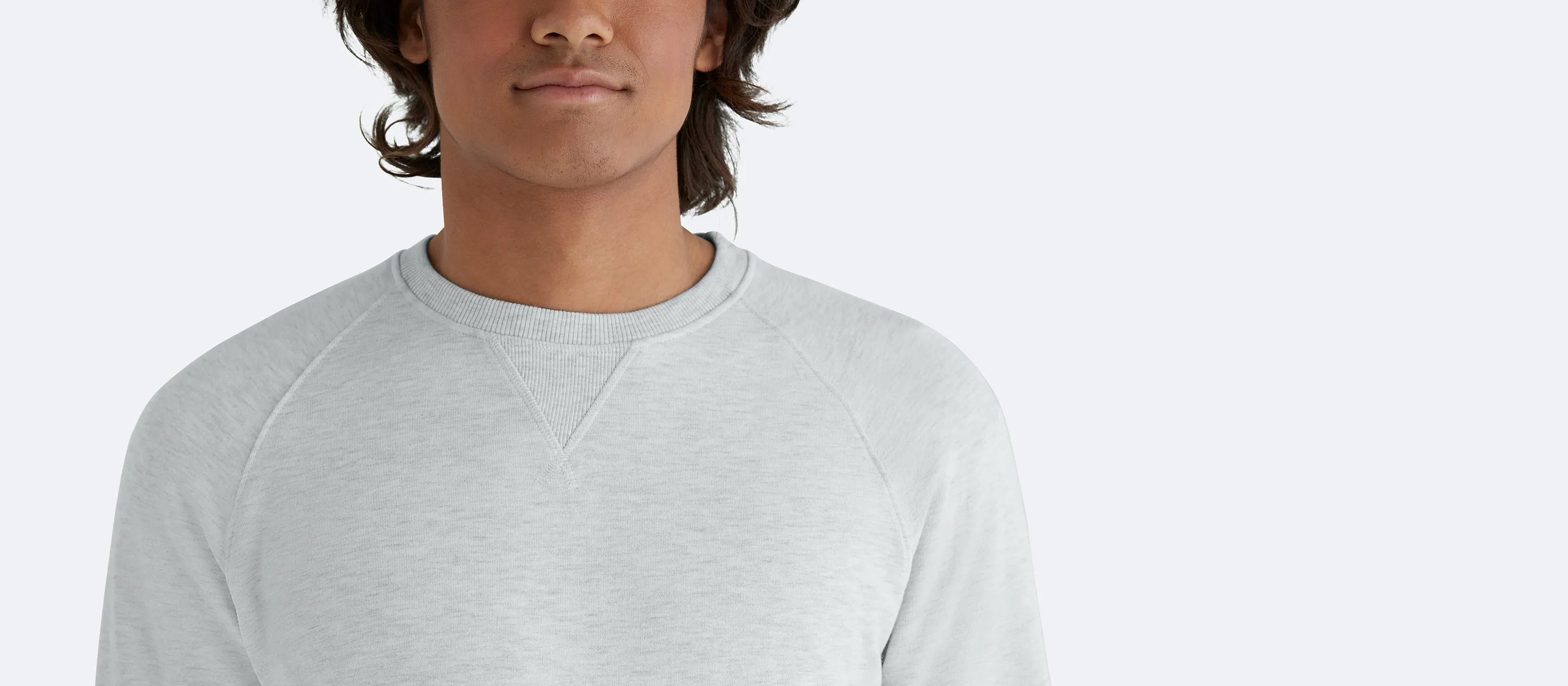 Men's French Terry Crew Sweatshirt | Light Heather Grey