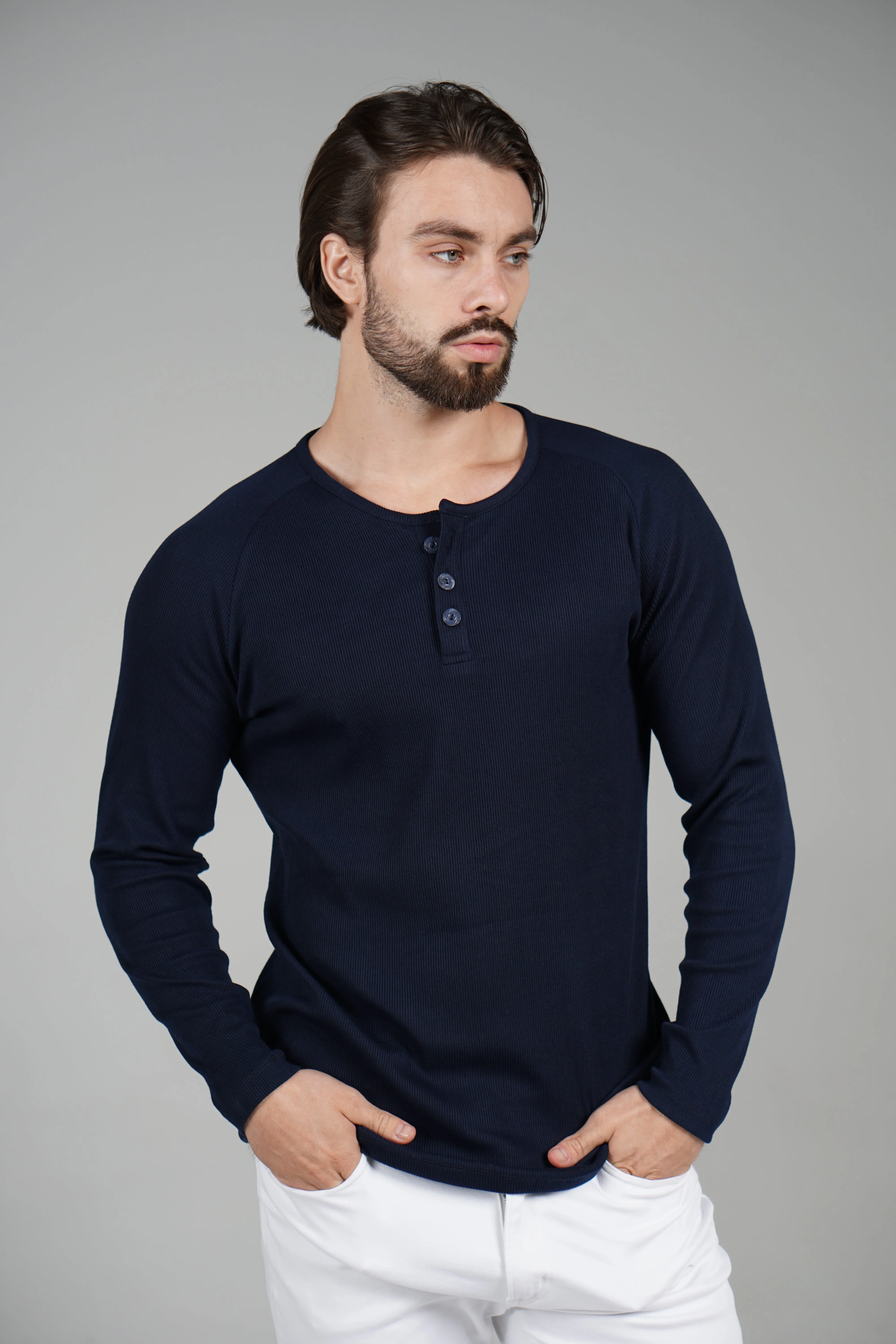 Men's Henley Long Sleeve Shirt