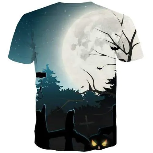 Moon T shirts Men Halloween T shirts Funny Bat Tshirt Printed Cosplay Tshirt Anime Funny T-shirts 3d Short Sleeve Hip hop