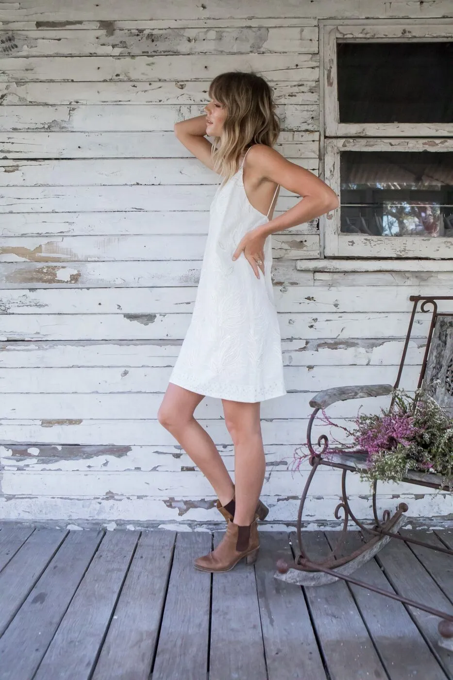 Moondance Embroidered Mini Dress