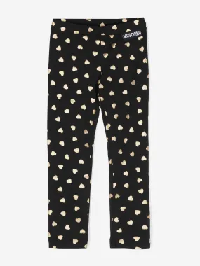 Moschino Girls Heart Leggings in Black