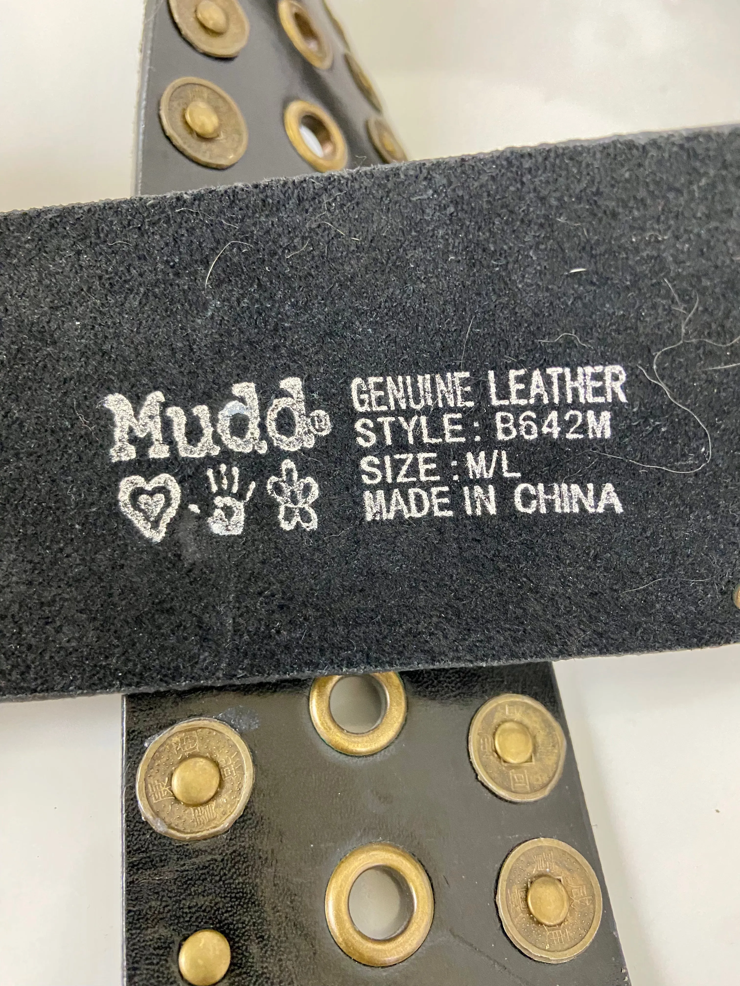 MUDD Genuine Leather Black Eyelet